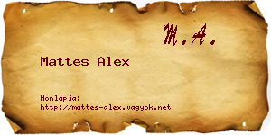 Mattes Alex névjegykártya